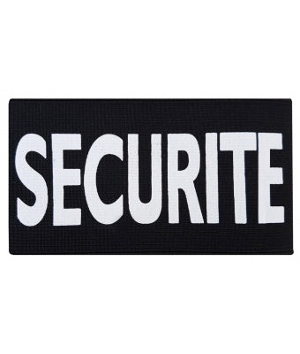 brassard de sécurité marqué PALPATION haute visiblité pour vigiles agents  de sécurité - coloris blanc texte noir