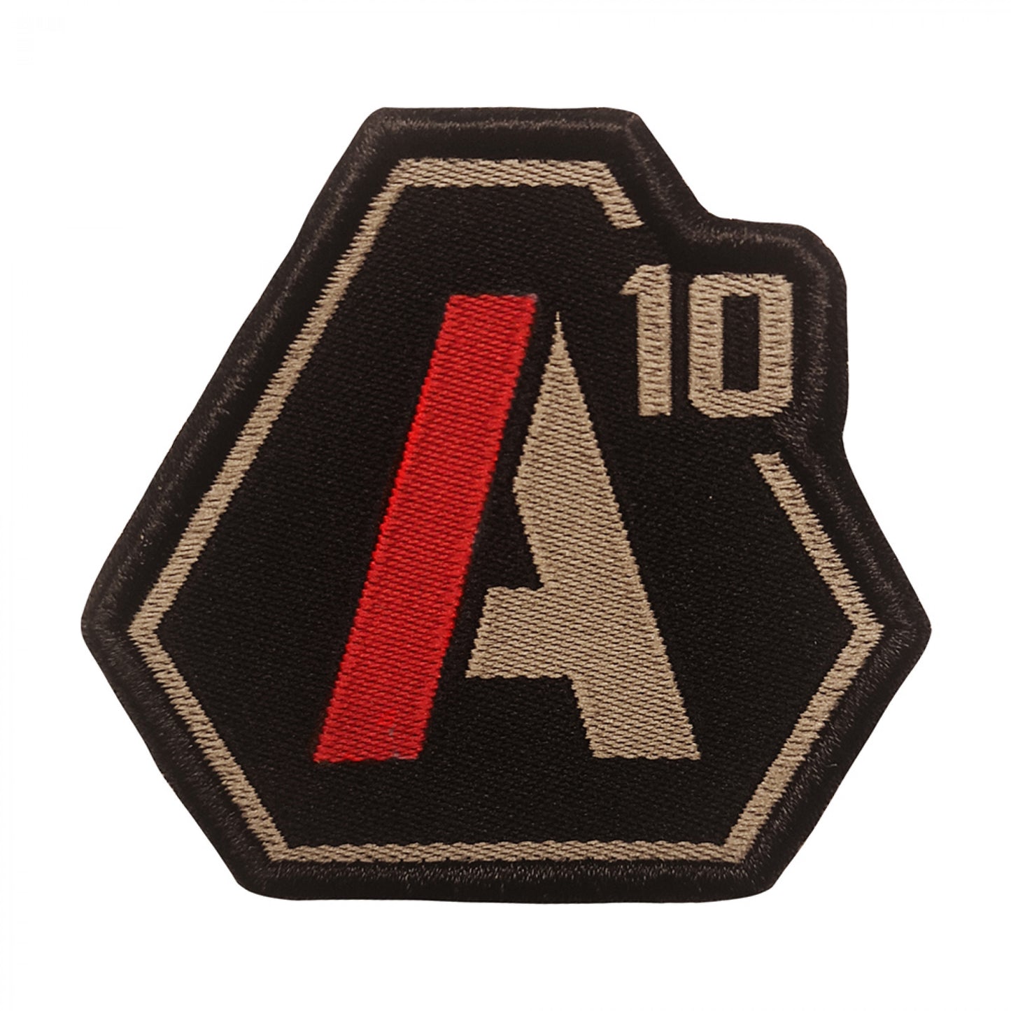 Patch A10 brodé tan/rouge sur tissu noir