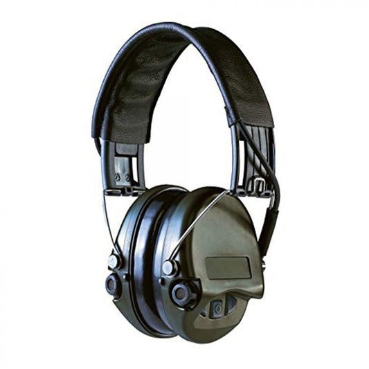 Casque anti-bruit Suprême Pro-X serre-tête cuir vert olive coussinets mousse