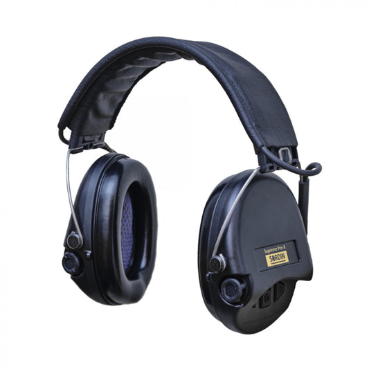 Casque anti-bruit Suprême Pro-X serre-tête cuir noir coussinets mousse