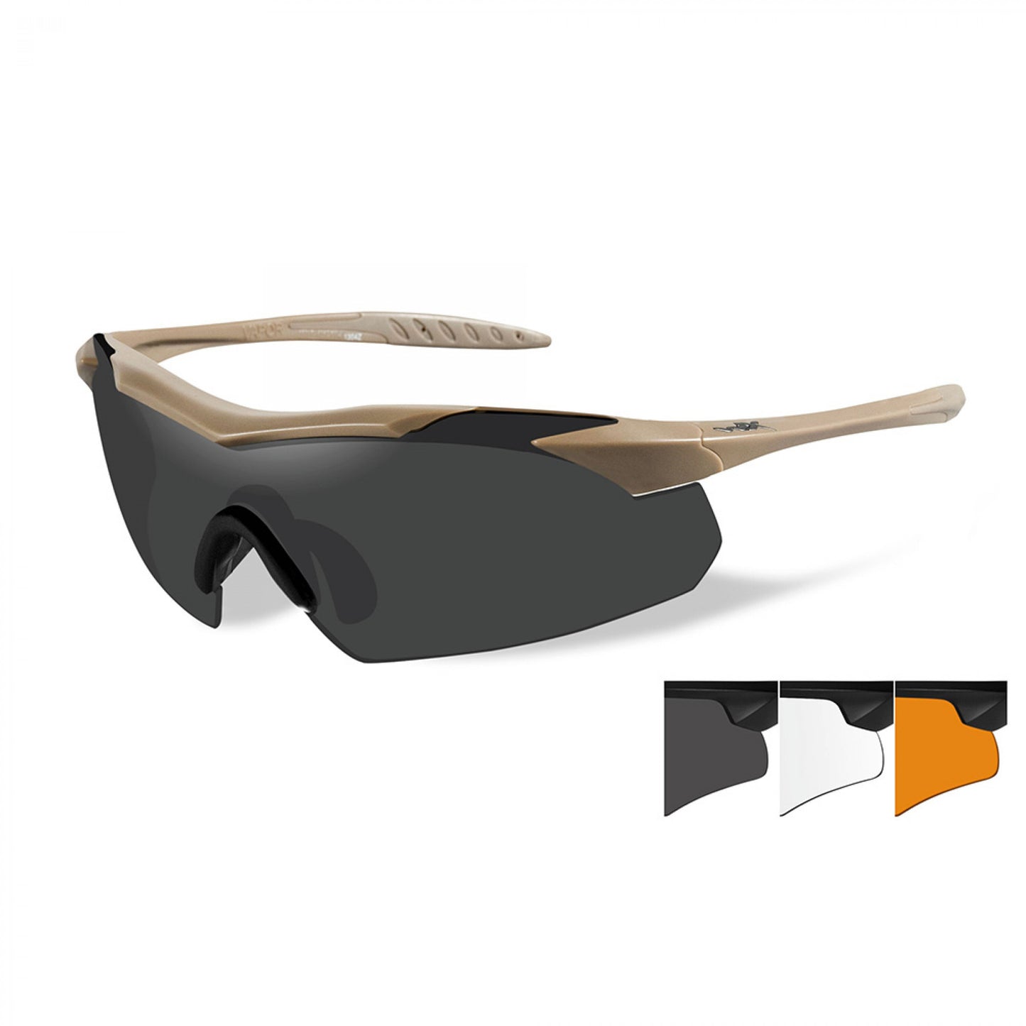 Lunettes de protection balistiques Vapor 2,5 tan écrans fumé/incolore/orange