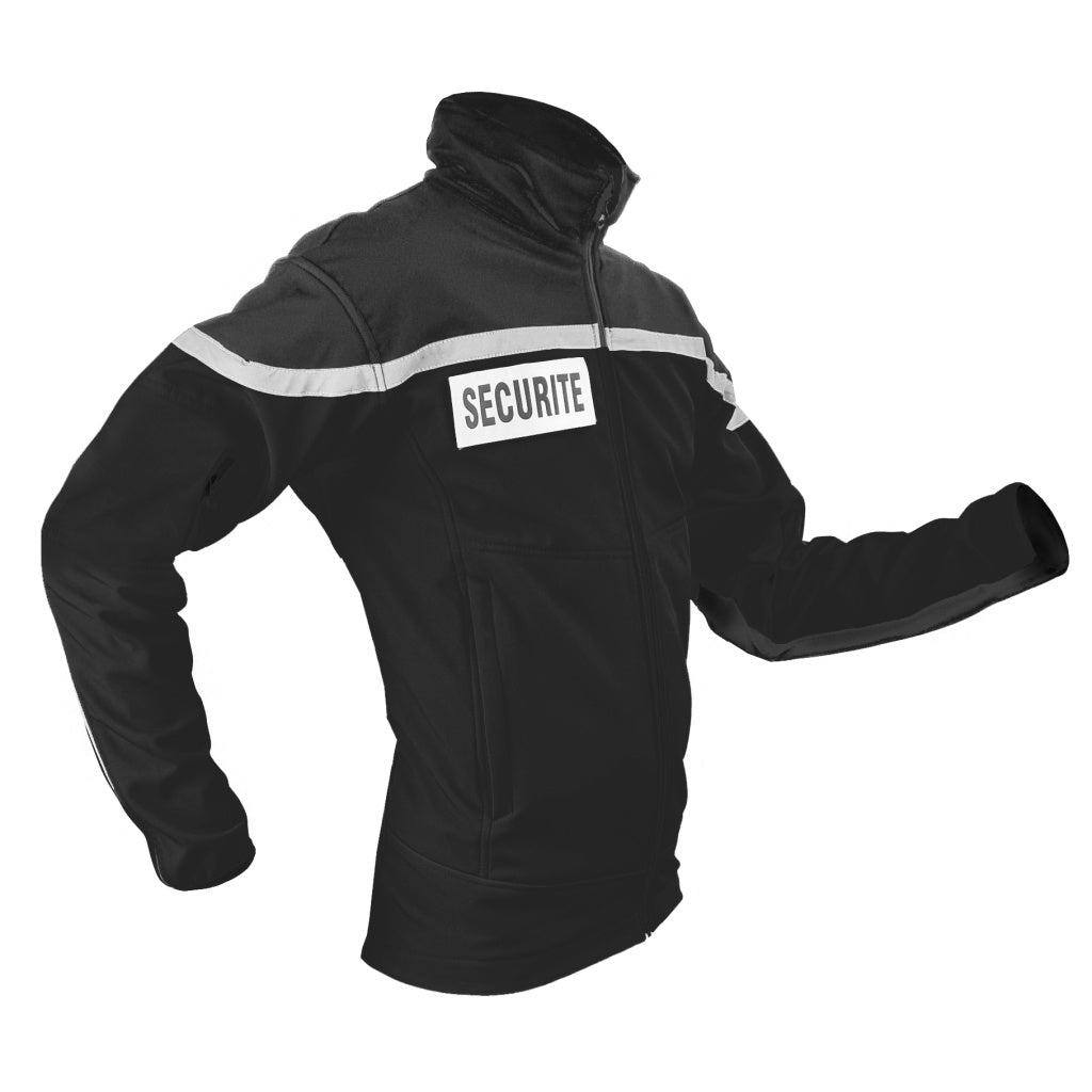 Image de veste softshell de sécurité en mouvement