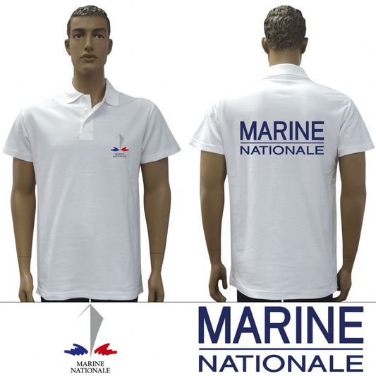 POLO BLANC MARINE NATIONALE